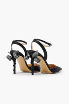 Wonder Tulip Black Satin High HeeLong Sleeve 95Mm