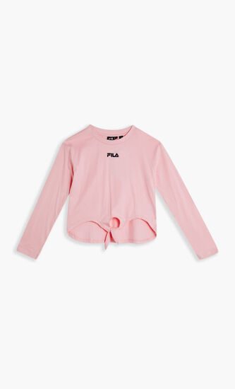 MARSHELLE TIE FRONT LONG SLEEVE TEE