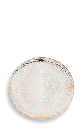 TLI LILY PAD WHITEGOLD DESSERT PLATES S4