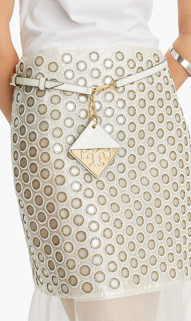 Croc-embossed Mirror Logo Belt Croc-embossed Mirror Logo Belt