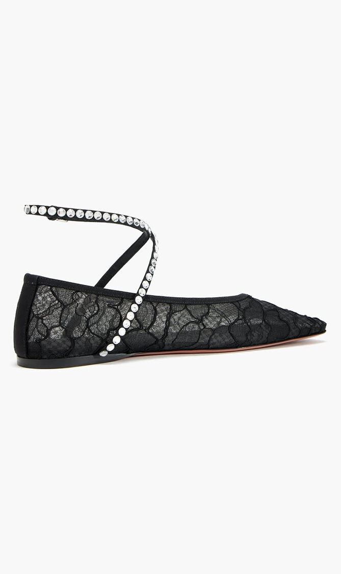Ane Mesh Crystal Ballet Flats