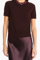 Wool And Sequin Short Sleeved Sweater