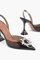 BEGUM GLASS SLING PRINTED PVC CAMO + BLACK DIAMOND CRYSTALS 95 MM CL PLEXI HEEL BEGUM GLASS SLING PRINTED PVC CAMO + BLACK DIAMOND CRYSTALS 95 MM CL PLEXI HEEL