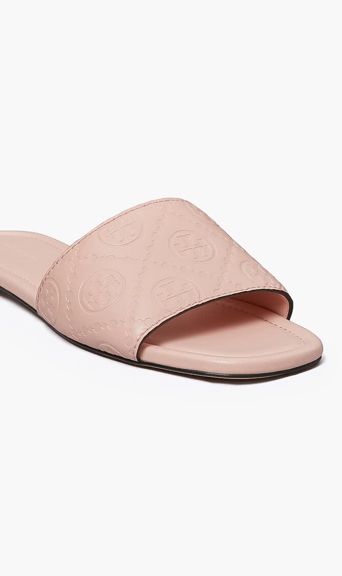 T MONOGRAM EMBOSSED SLIDE