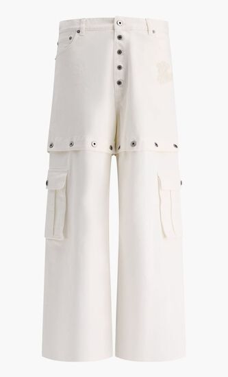 90SLOGO BUTT SUPER BAGGY JEAN RAW WHITE