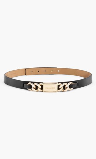 NON-REVERSIBLE WAIST BELT WITH CHAIN DETAIL