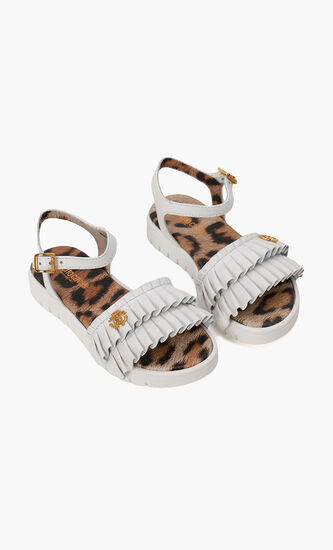 Ruffled Leather Sandals