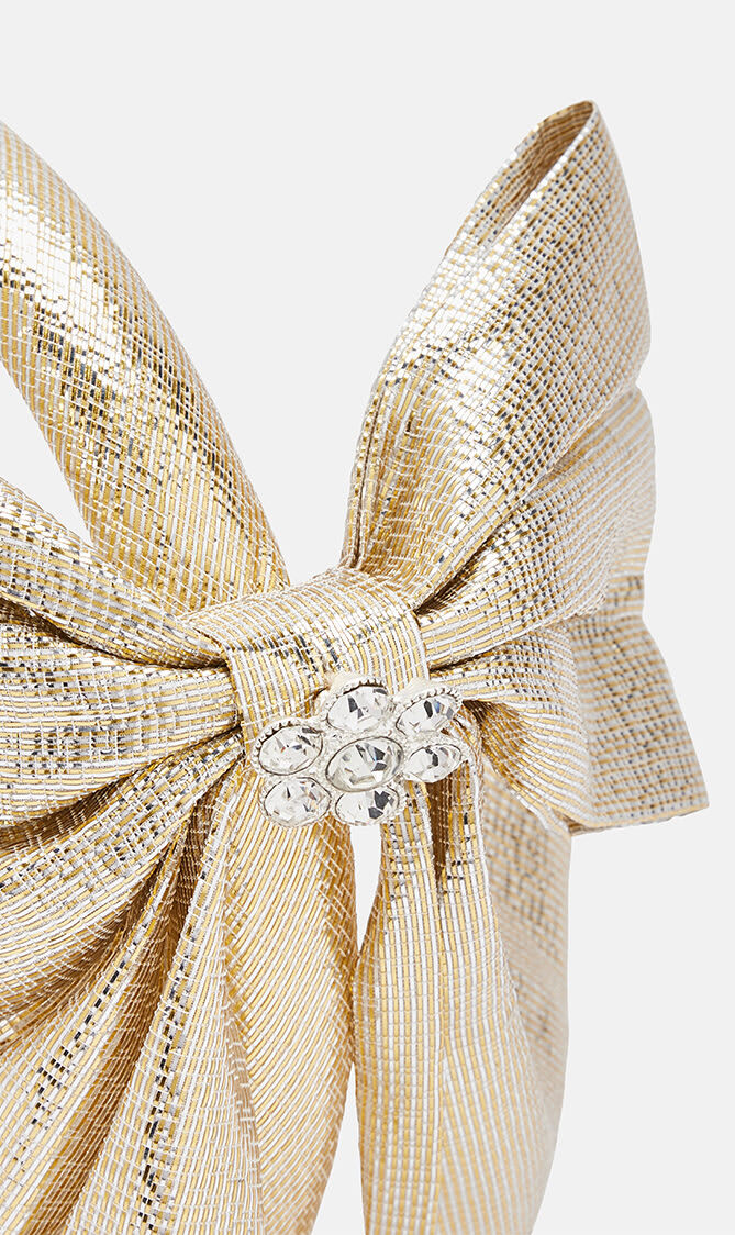 GOLD METALLIC BOW HEADBAND