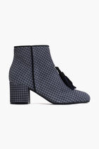 Nubuck Houndstooth Ankle Boots