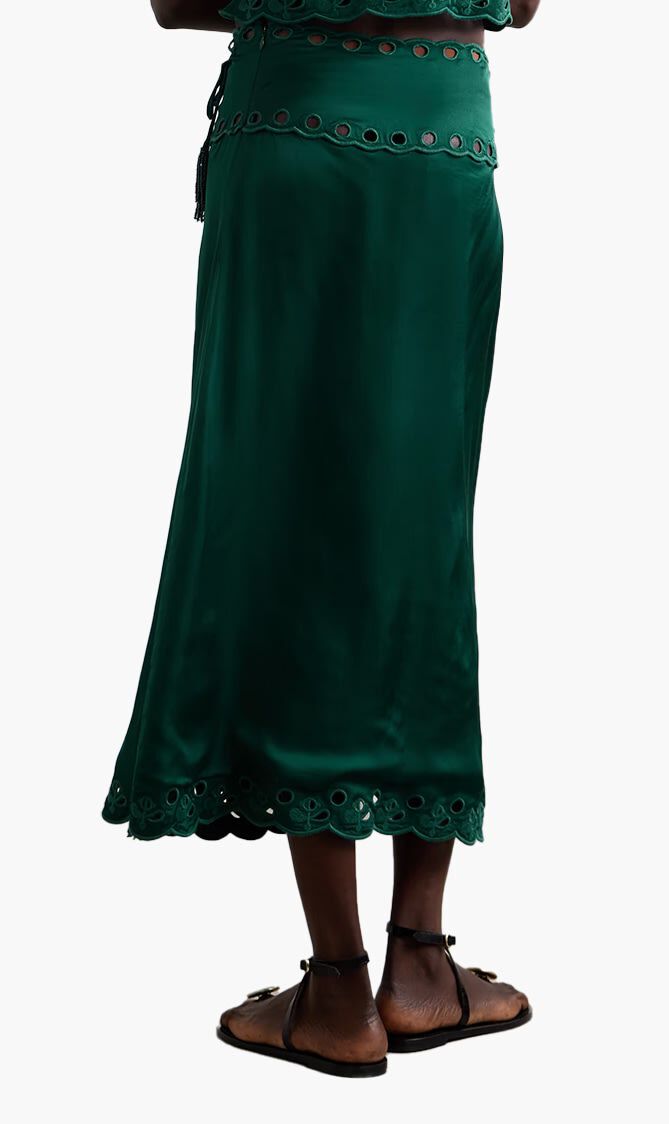 Floral Embroidered Skirt