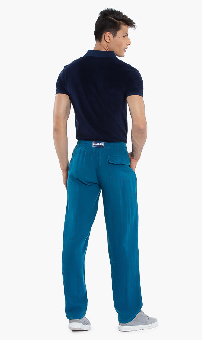Solid Linen Drawstring Pants