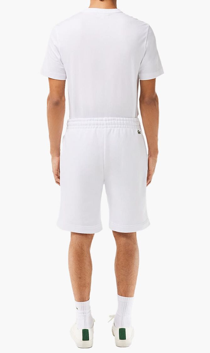 Embroidered Slogan Fleece Jogger Shorts