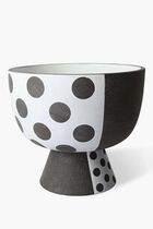 JNR PALM SPRINGS PEDESTAL BOWL - MEDIUM - DOTS