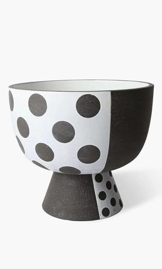 JNR PALM SPRINGS PEDESTAL BOWL - MEDIUM - DOTS