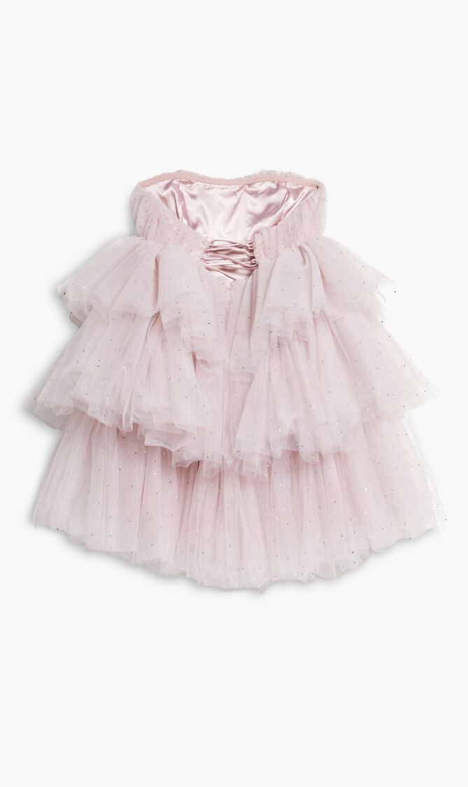 CRYSTAL TULLIE RUFFLE DRESS