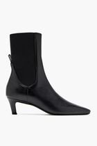 LEATHER MID HEEL BOOTS