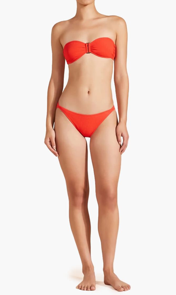 Jacquard Vichy Mini Brief Bikini Bottom
