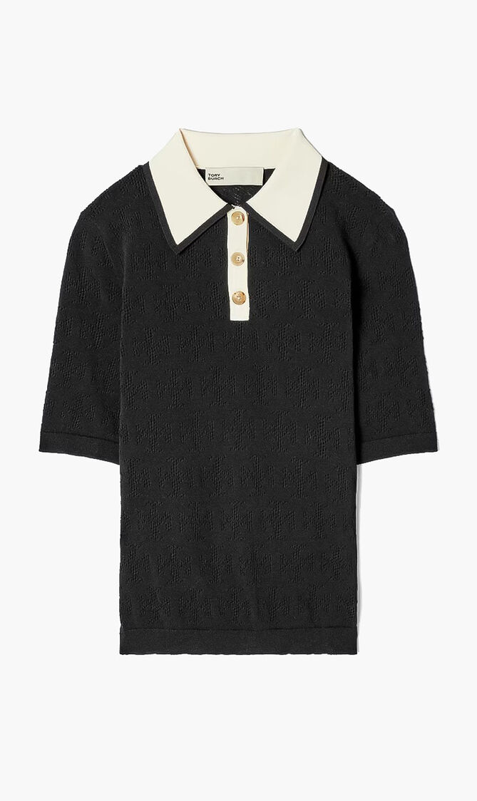 T Monogram Pointelle Polo