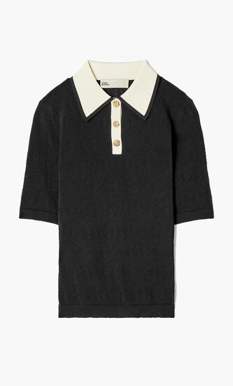 T Monogram Pointelle Polo