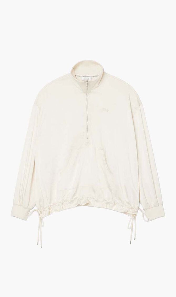 High Zipped Neck Oversized Popover Jacket