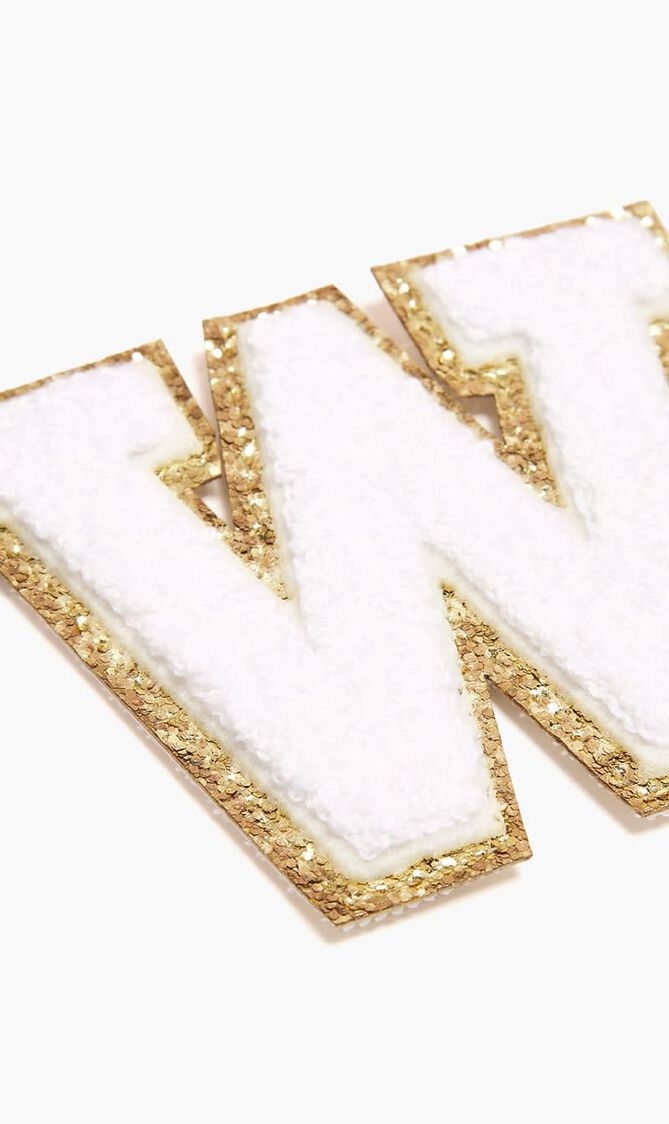 Chenille Sparkle Letter 'W' patch