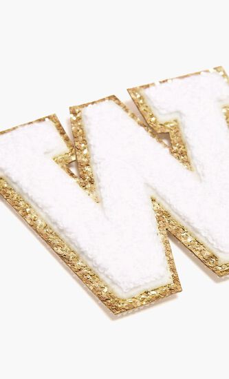 Chenille Sparkle Letter 'W' patch