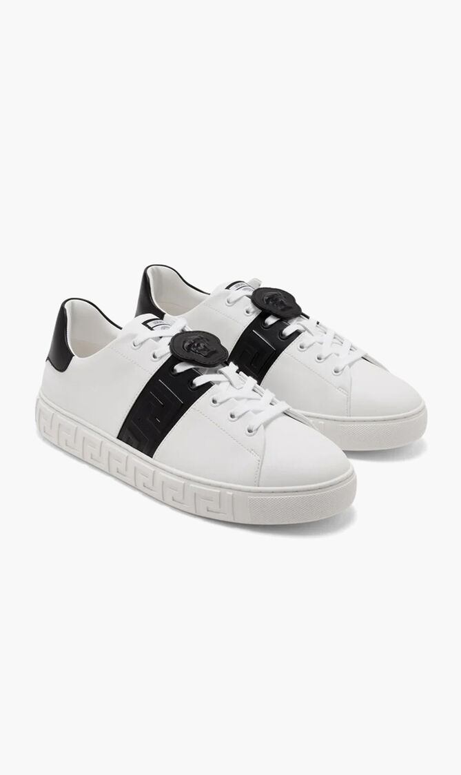Greca Leather Sneakers