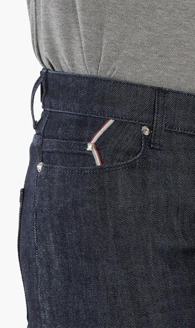 بنطال جينز بحافة مطوية