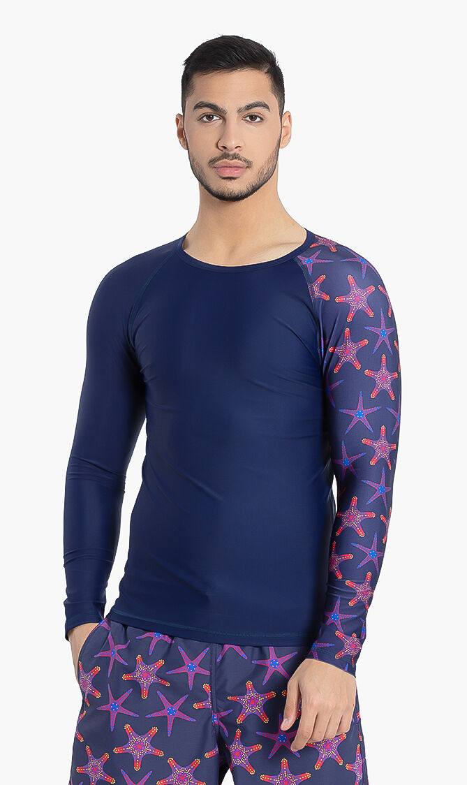 قميص سباحة بطبعة نجم بحر راقص