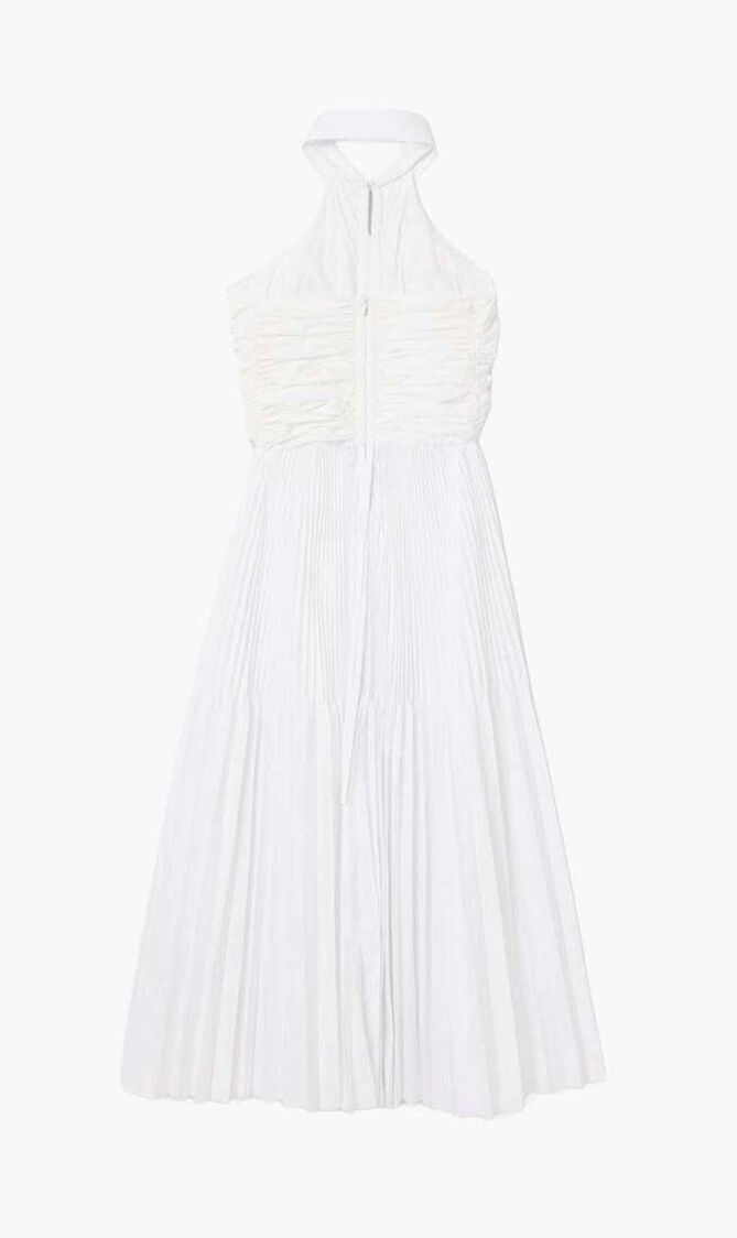 Pleated Sleeveless Polo Dress