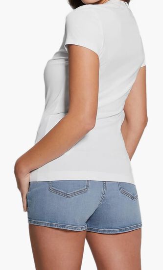 Rhinestones Front Logo T Shirt