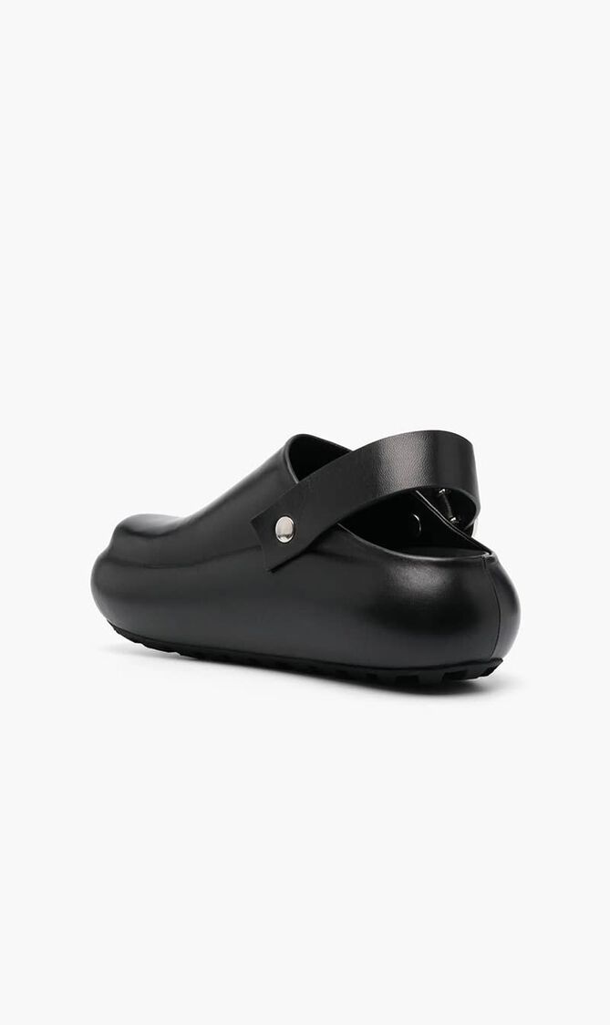 Slingback Flat Leather Clogs