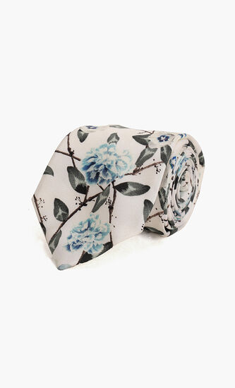 Floral Print Silk Tie