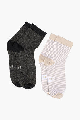 2-Pack Lurex Socks