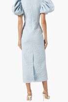 JACQUARD MIDI PUFFY DRESS