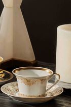 Medusa Gala Tea Cup & Saucer White Set Of 6