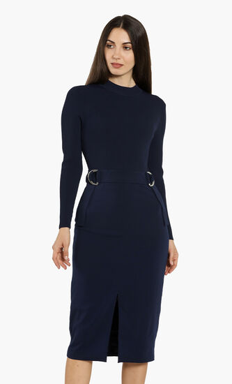 Ellhad Knitted Mockable D-Ring Dress