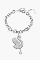 Rhodium Plated Swan Choker