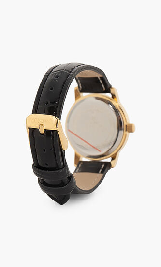 24K Gold Leaf Diamonds Analog Watch
