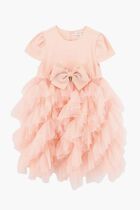 MILLE FEUILLE S S BABY DRESS PEACH