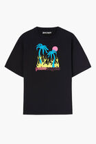 BURNING OASI SLIM TEE BLACK MULTICOLOR