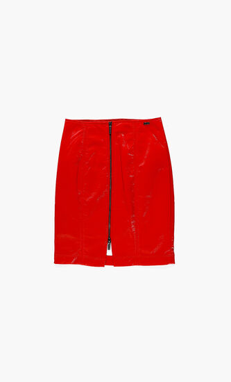 Zipped Leather Skirt