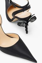 Wonder Tulip Black Satin High HeeLong Sleeve 95Mm