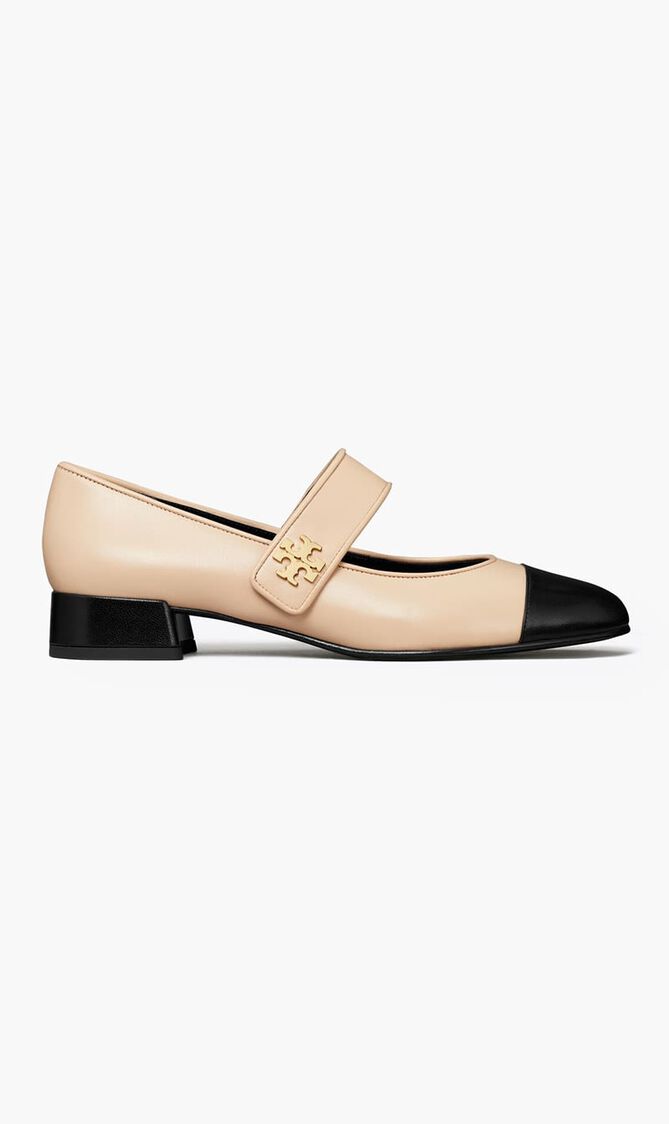 Cap-toe Mary Jane Heeled Ballet