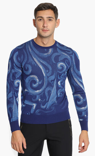 Printed Heather Sweater