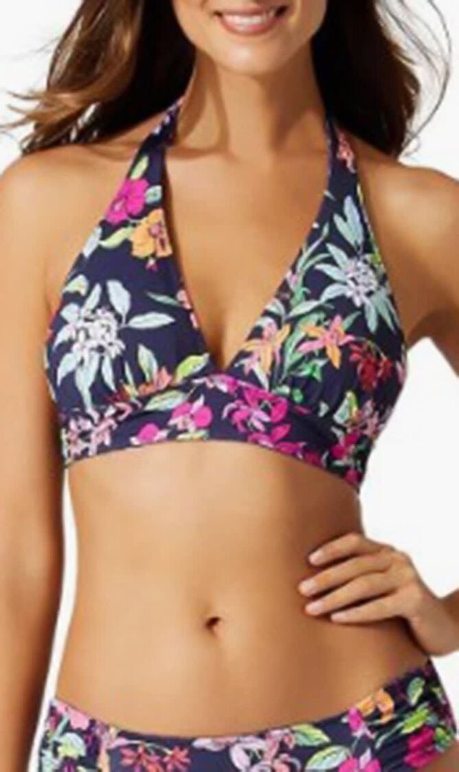 SUMMER FLORAL REV HALTER TOP