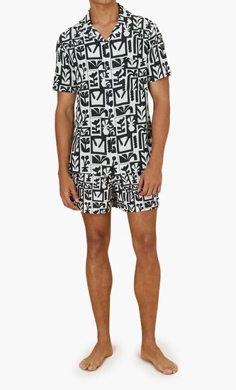 CAMP COLLAR SHIRT-ECO BLACK BLOOMING X TIMO KUILDER