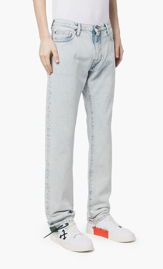 SINGLE ARROW SLIM JEANS BLEACH BLUE WHI