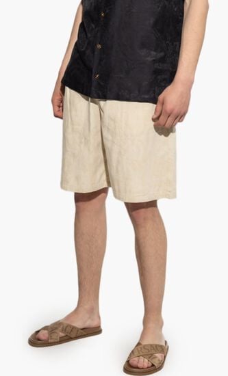 Barocco Jacquard Denim Shorts