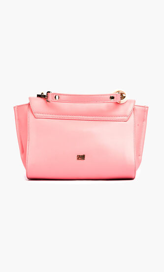 C Logo Snake-Embossed Shoulder Bag